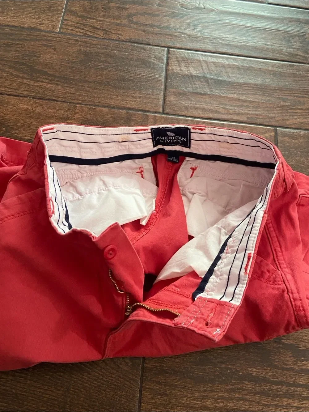AL & Company Coral Cotton Shorts - Vibrant Coral American Living Size 33